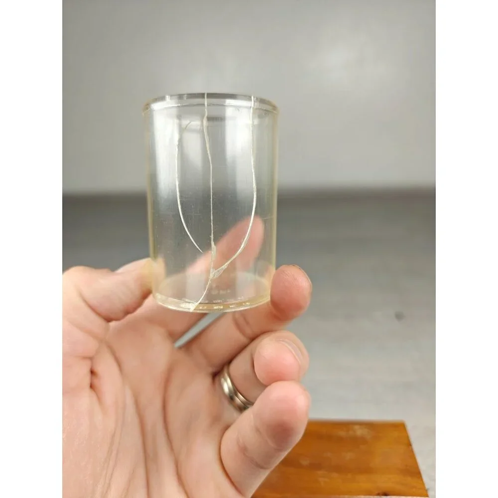 Vintage Executive Jigger Shot Glass Wooden Stand Novelty Funny Desk Pen Holder